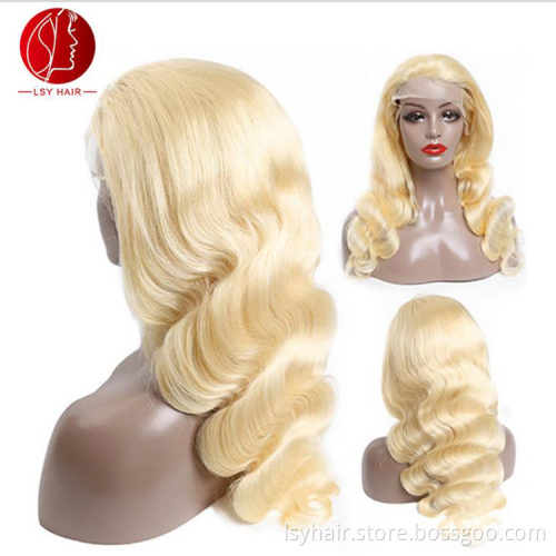 Remy 613 Full Lace Wig Virgin Human Hair, Body Wave Transparent Swiss Lace Full Lace Wig Blonde Colour #613 For Black Women